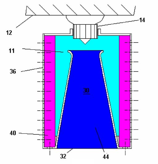 Aircraft gasper ejector cleaner diffuser cross section schematic